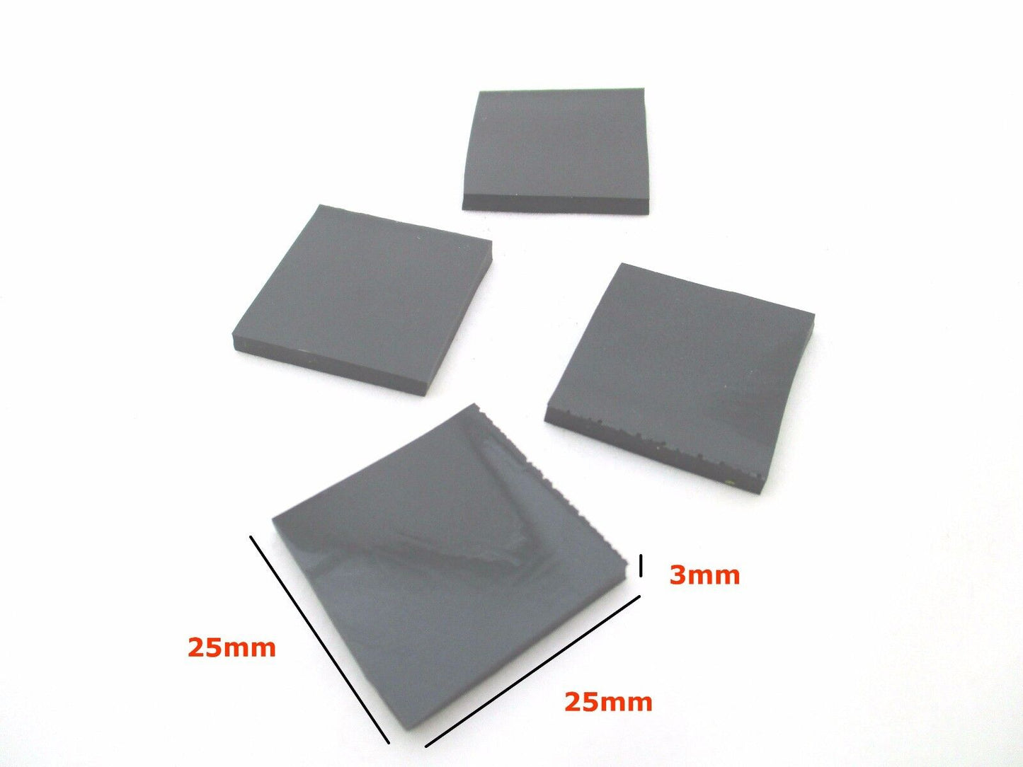 Sorbothane Vibration Isolation Pads 3x25x25mm or 6x25x25mm 4pc
