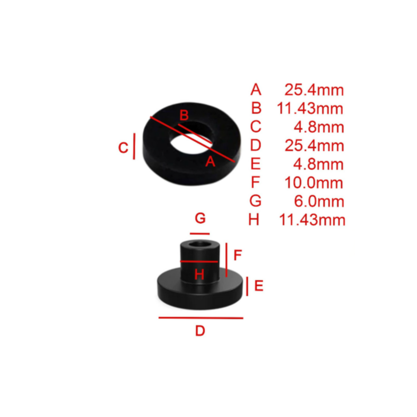 Sorbothane Isolator Vibration Bushings 25mm 1 Inch Diam 30 Durometer